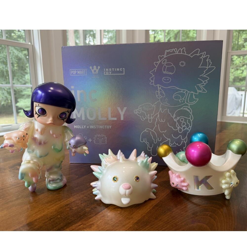 POP MART MOLLY x INSTINCTOY INC MOLLY XL Glow in Dark Figure Crown Complete